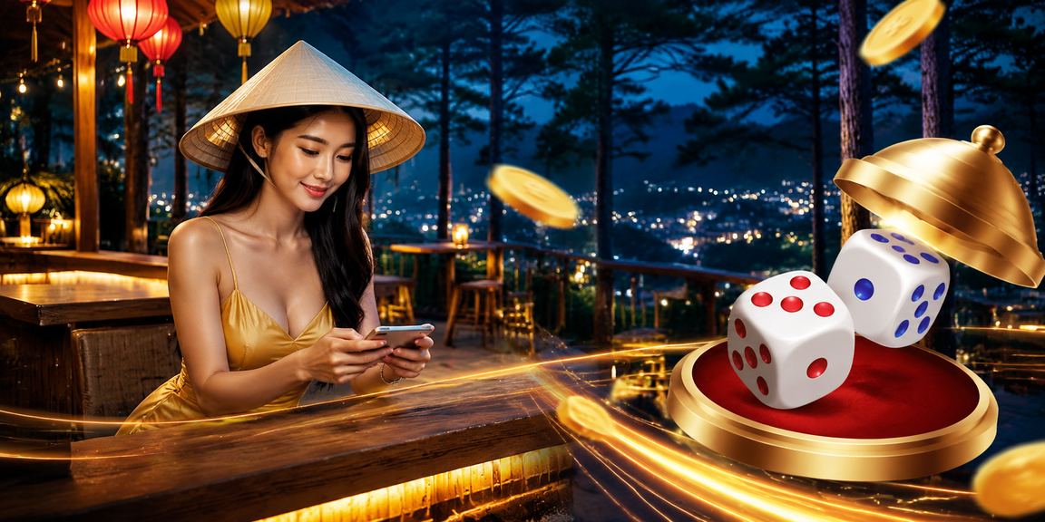 Người chơi Đà Lạt đội nón lá ngồi chơi Tài Xỉu trực tuyến trong không khí sương mù buổi sáng
