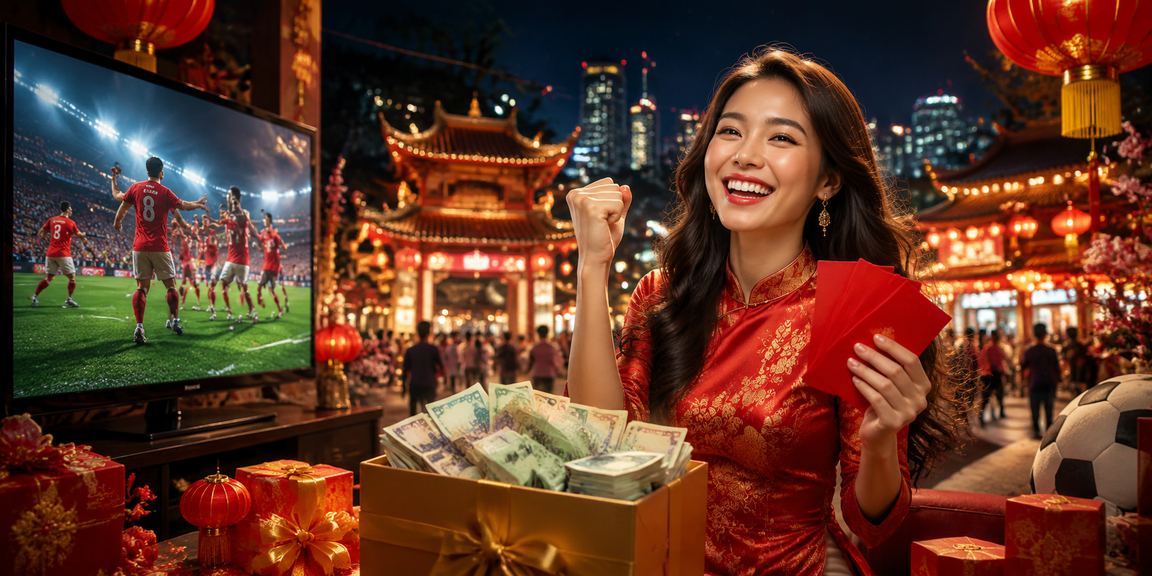 Bao lì xì đỏ và đèn lồng truyền thống Hà Nội trong không khí Tết Nguyên Đán với bonus đặc biệt